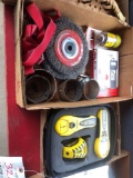 Straight line level system, hole bits, wire brushes,