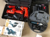 Black & Decker rechargeables. Drills, screwdriver, sander, scroll saw.