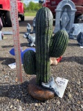 Concrete cactus and bull skull