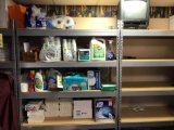 Contents of Shelf, Cleaning Supplies, Monitors, TV