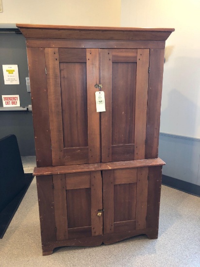 Early 1-pc. poplar blind-door kitchen cupboard