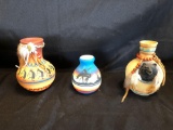 (3) Native American pots