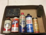(7) Advertising Cans and Champion spark Plug Service kit
