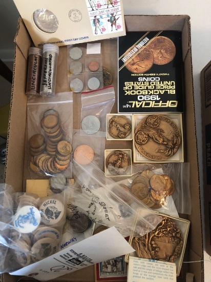 Box-lot of tokens and assorted coins