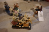 (3) WilliRaye Studio pig, goat, horse figures