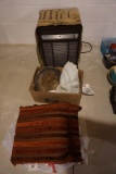 Silverplate, dehumidifier, pillows, tapestry