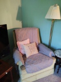 Upholstered Chair & Floor Lamp