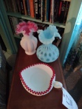 2 Silvercrest Vases & Heart-Shaped Candy Dish