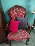 Rose carved Upholstered Armchair