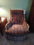 Striped Upholstered Chair