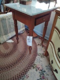 Marble-Top One-Drawer Stand