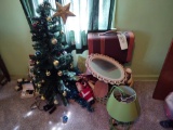 Lamp, Suitcase, Christmas Decor