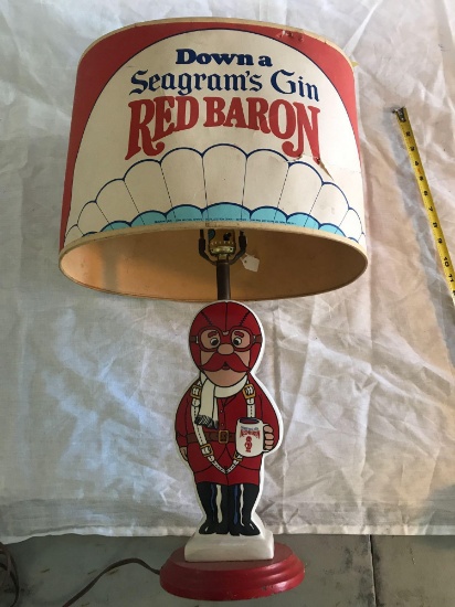 Seagrams Red Baron lamp glass base