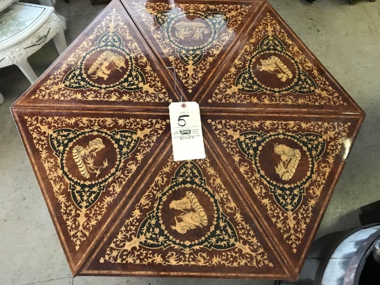 Set of 5 oriental nesting tables