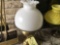BRASS LAMP WITH MILKGLASS SHADE