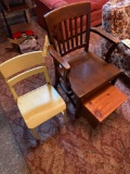 2 Wood Chairs and Stool