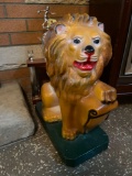 Painted Concrete Lion and Trophy