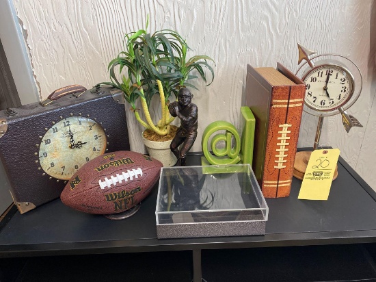 Football Statue, @ bookend, clocks, book box