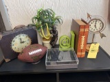 Football Statue, @ bookend, clocks, book box