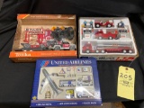 Buddy L Highway Stop Set, Tonka Midnight Rally, United Airlines Set