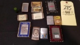 Assorted advertizing lighters, some Zippo