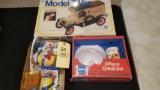 Model T model, tea set, assorted kids toys