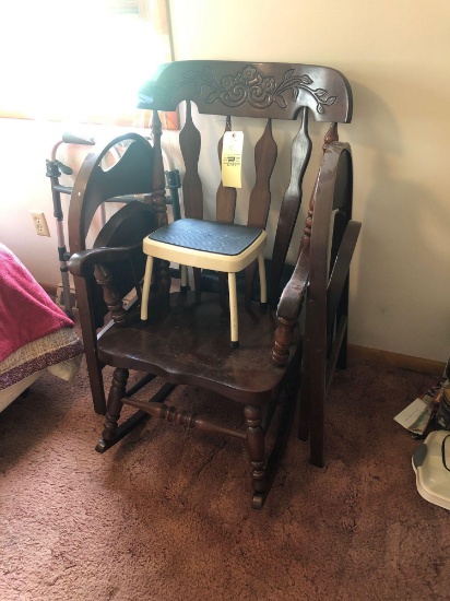 Rocking chair, folding chairs and walker