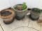 Ceramic and foam patio flower pots