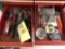 Pliers, vise grips, Crescent wrenches, contents of bottom toolbox