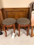 (2) upholstered seat stools