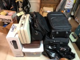 Large lot of luggage, golf travel bag