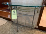 Foyer table w/ metal wall decorator