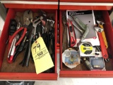 Pliers, vise grips, Crescent wrenches, contents of bottom toolbox