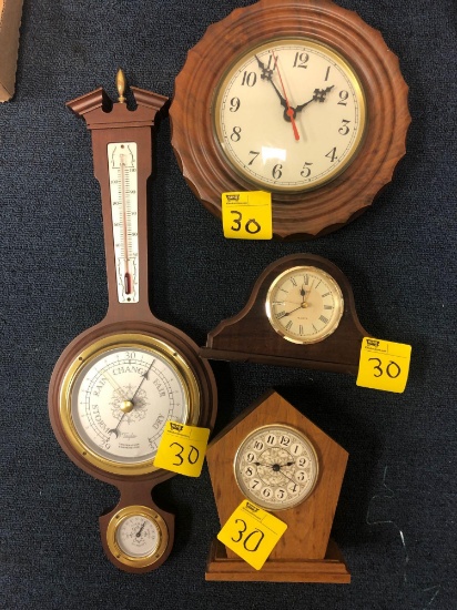 Clocks, barometer