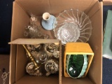 Box of glassware, pottery