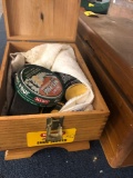 Wooden boxes and shoe shine kit