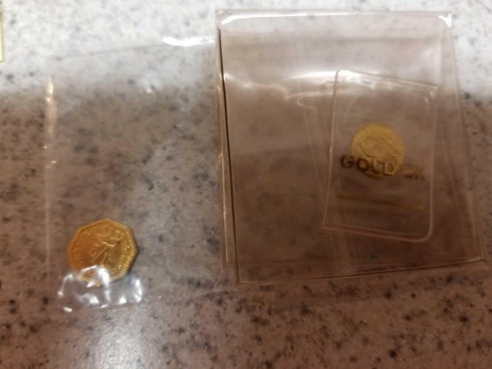 2 small California gold tokens
