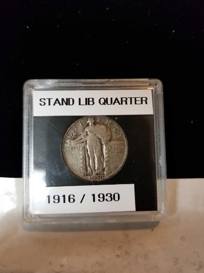 1930 Standing Liberty quarter, in hard case