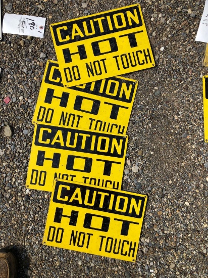Four 12 inch metal signs
