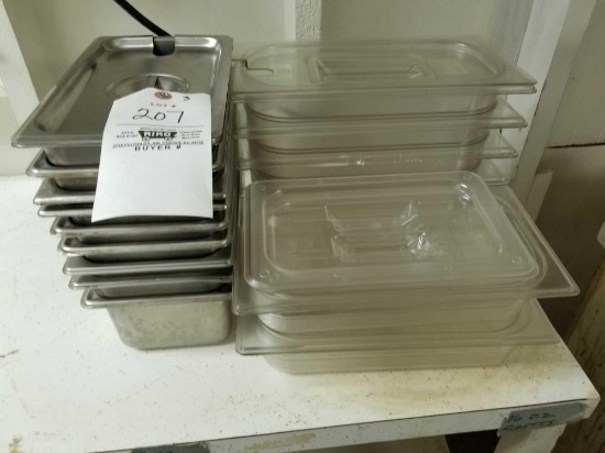 SS pans with lids, plastic pans
