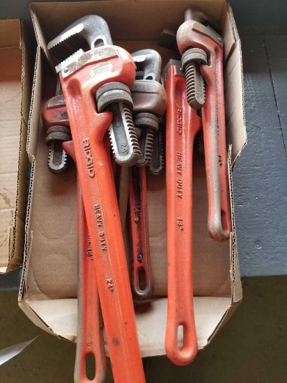 6 pipe wrenches, up to 24in