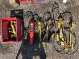 Five assorted sizes, hydraulic Jacks