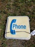 Lighted phone sign, double sided