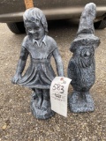 Concrete girl and gnome