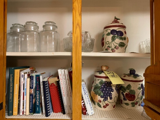 Cookie Jars, Measurements, Glassware, and Recipe Books