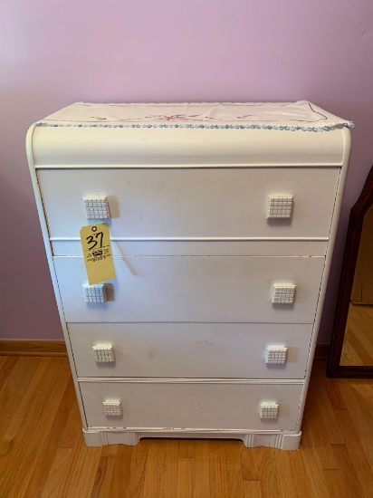 4 Drawer White Painted Dresser