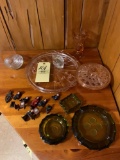 Ashtrays, Glassware, Metal Figurines