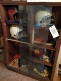 Helmets and glass-front display