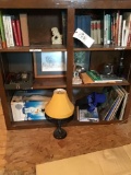 Shelf, lamp, early books and records