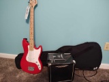 Fender Squire Bronco Bass Guitar w/ Soft Case and Ashdown Bass Amp